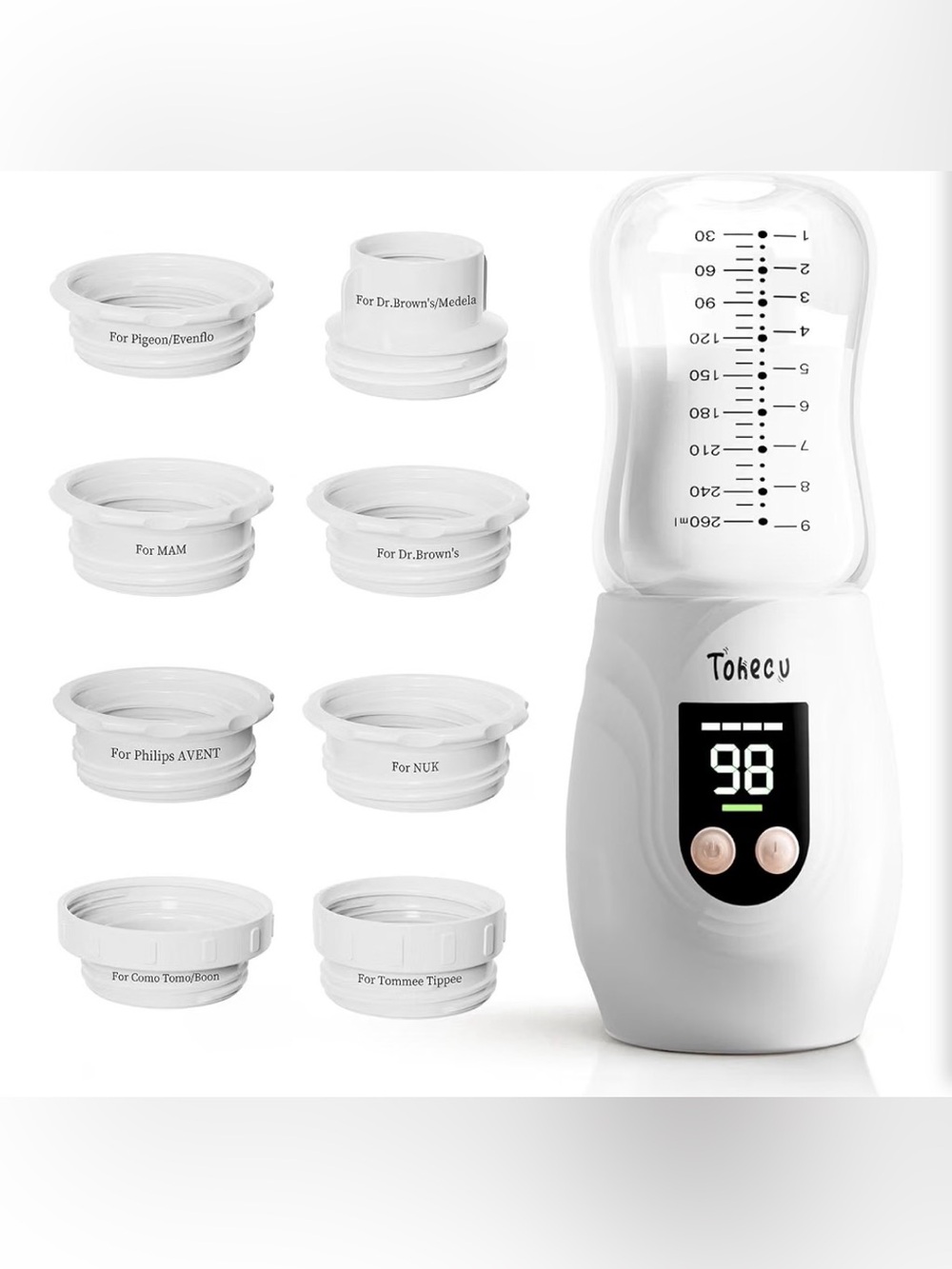 Portable Bottle Warmer for Travel with Glass Bottle, 8 Adapters
